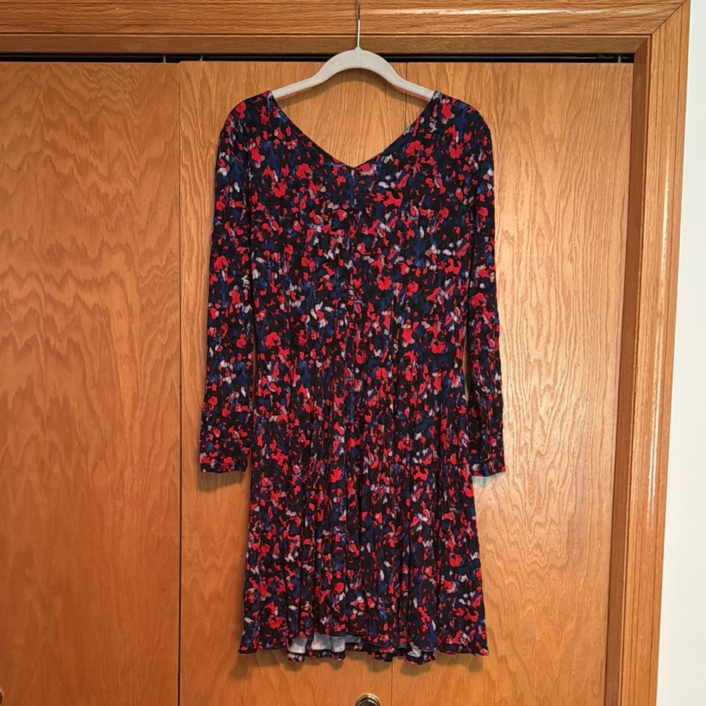 HD in Paris Floral Long Sleeve Dress - Red and Blue - Picture 3 of 3